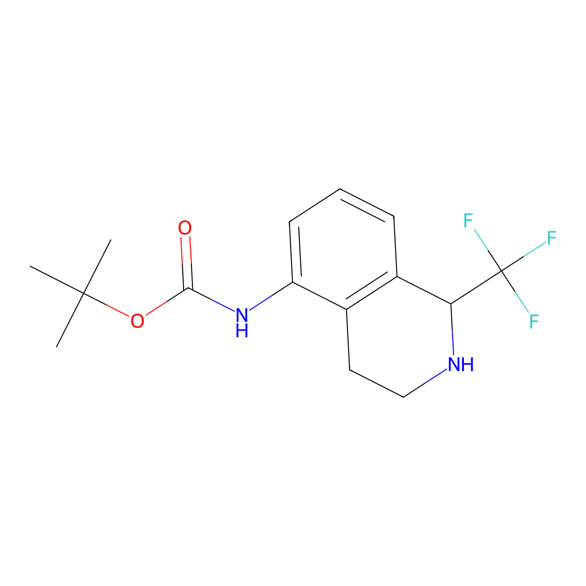 tert-butyl N-[1-(trifluoromethyl)-1,2,3,4-tetrahydroisoquinolin-5-yl]carbamate molecular structure, CAS 1258641-05-2