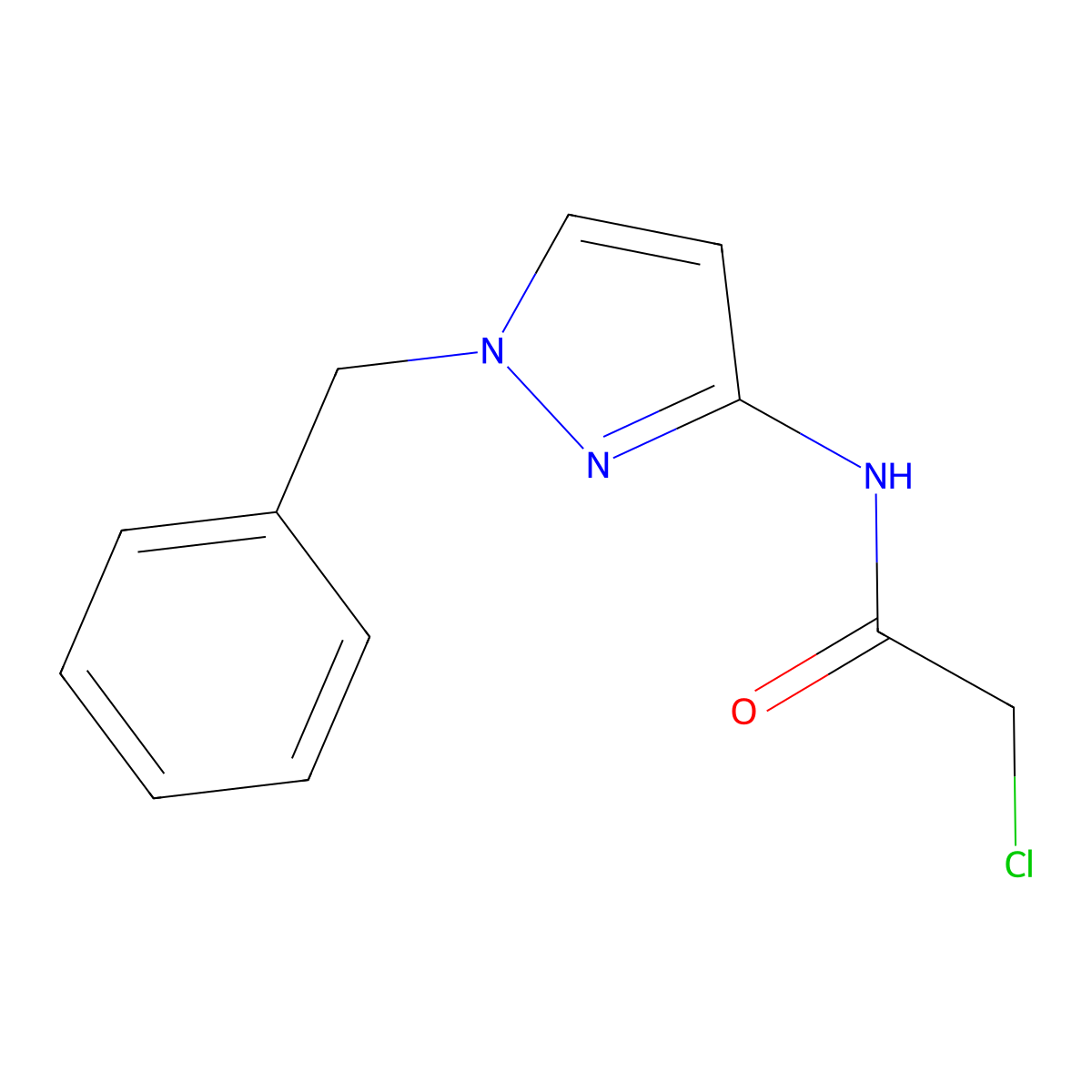 N-(1-benzyl-1H-pyrazol-3-yl)-2-chloroacetamide molecular structure, CAS 1258641-09-6