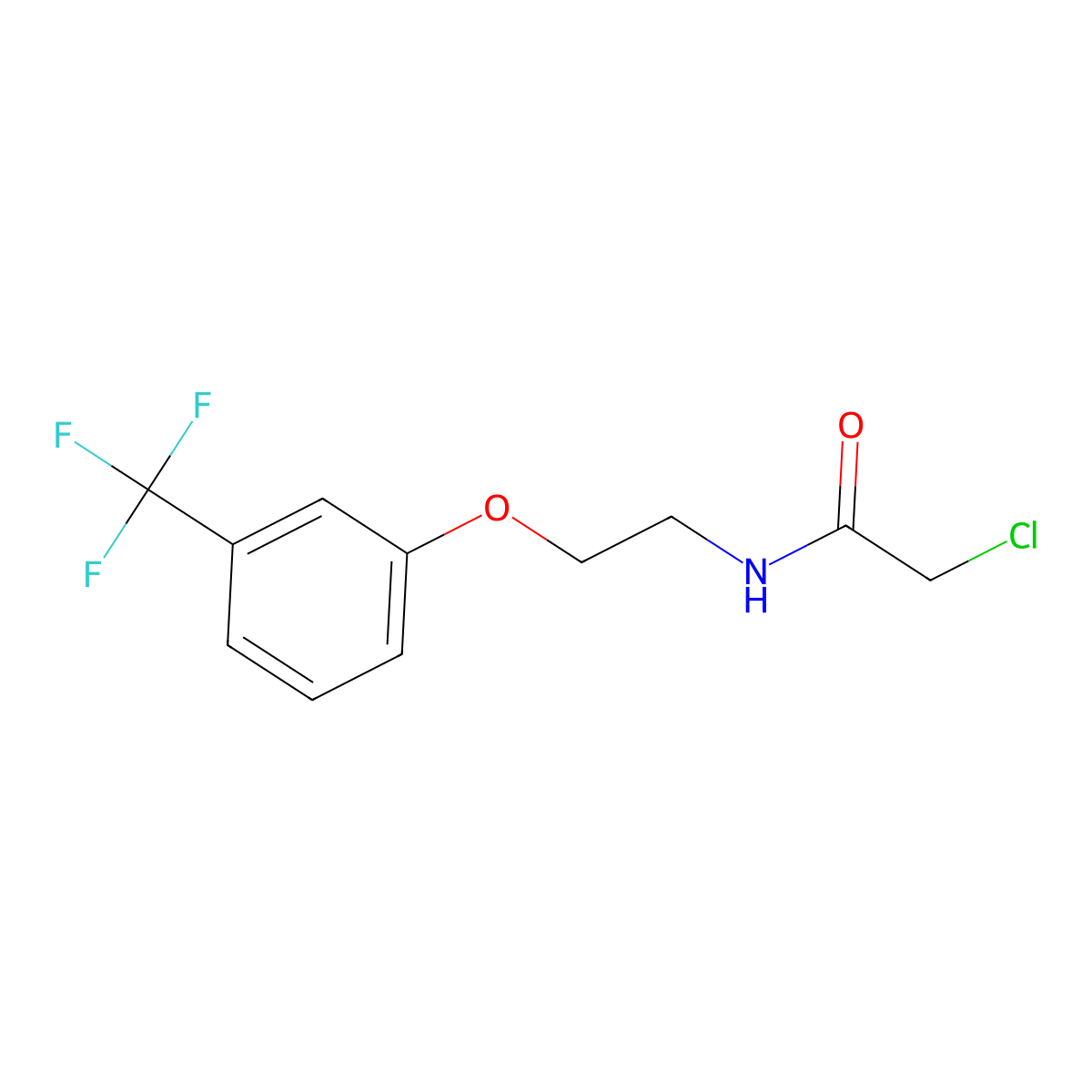 2-chloro-N-{2-[3-(trifluoromethyl)phenoxy]ethyl}acetamide molecular structure, CAS 1258641-15-4