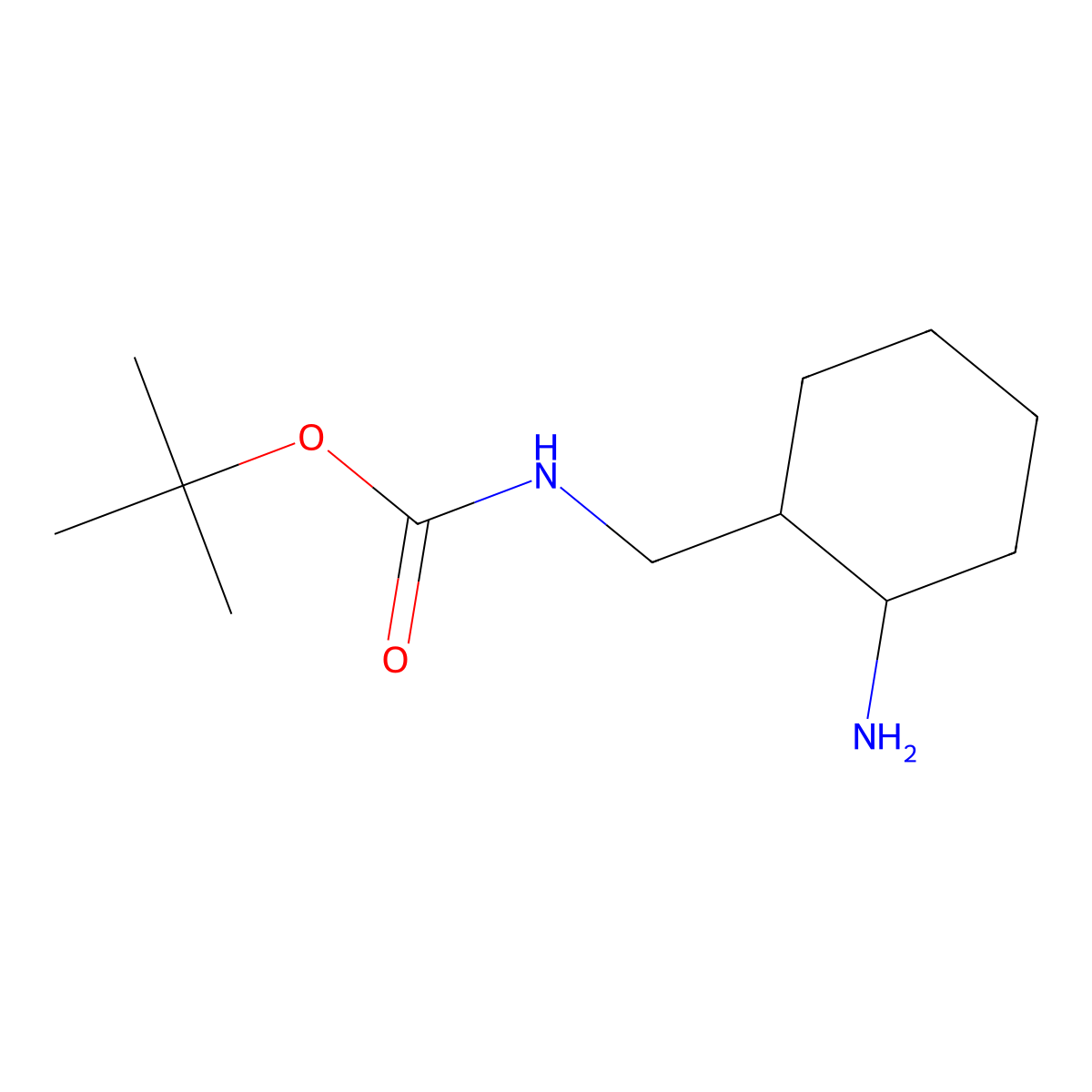 tert-butyl N-((2-aminocyclohexyl)methyl)carbamate molecular structure, CAS 1258641-17-6