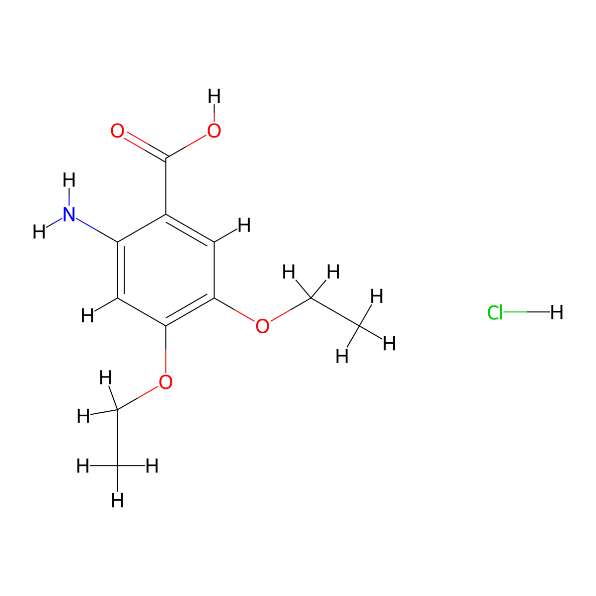 2-Amino-4,5-diethoxybenzoic acid hydrochloride molecular structure, CAS 1258641-18-7