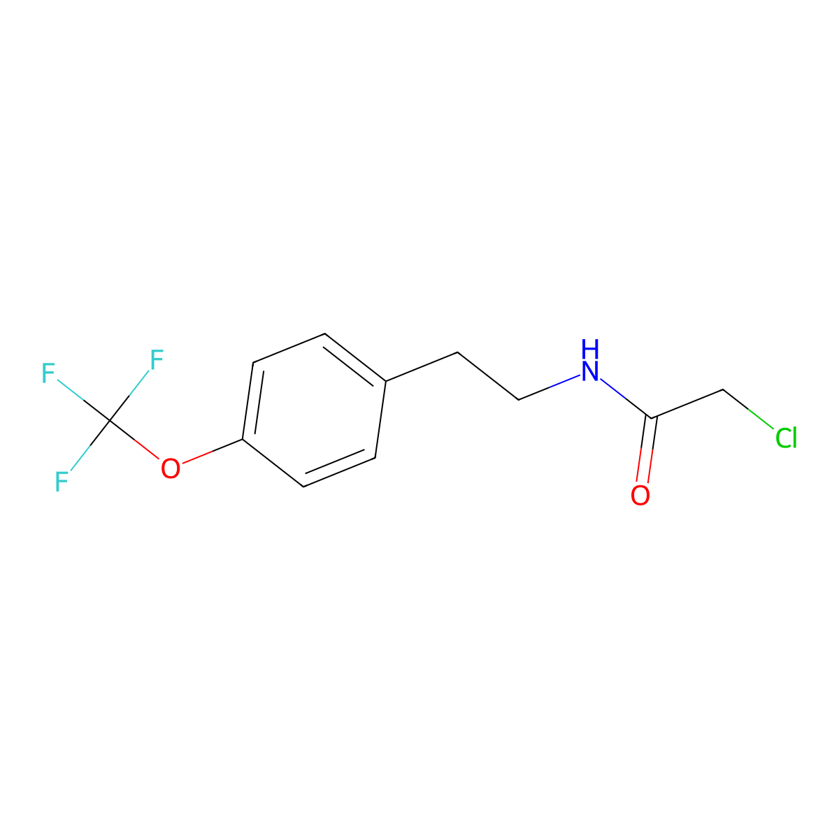 2-chloro-N-{2-[4-(trifluoromethoxy)phenyl]ethyl}acetamide molecular structure, CAS 1258641-19-8
