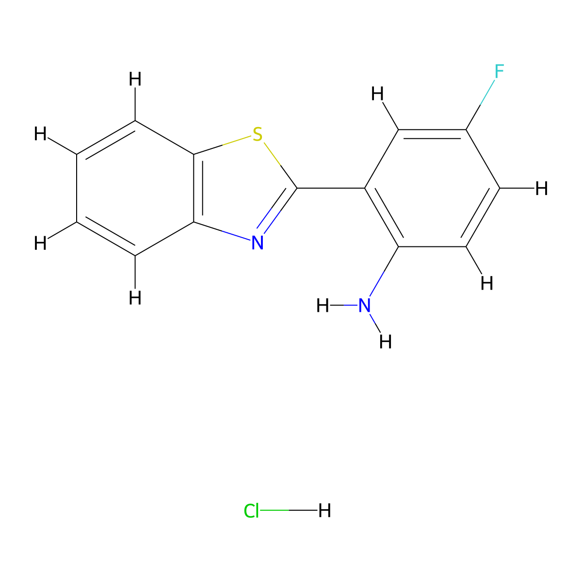 2-(1,3-Benzothiazol-2-yl)-4-fluoroaniline hydrochloride molecular structure, CAS 1258641-20-1