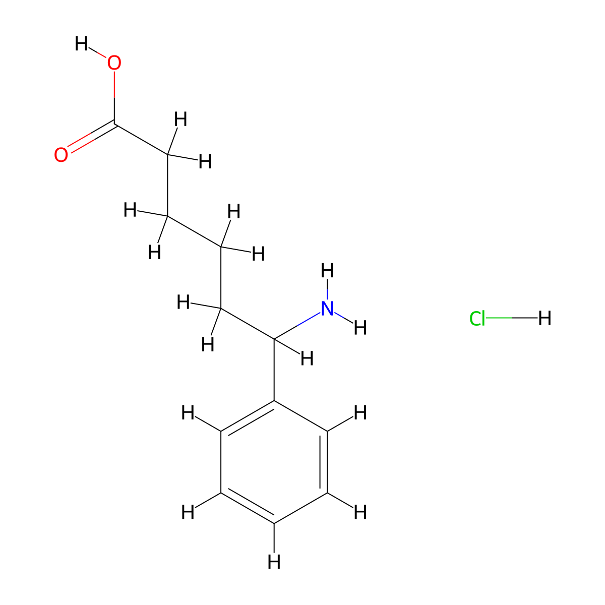 6-Amino-6-phenylhexanoic acid hydrochloride molecular structure, CAS 1258641-21-2