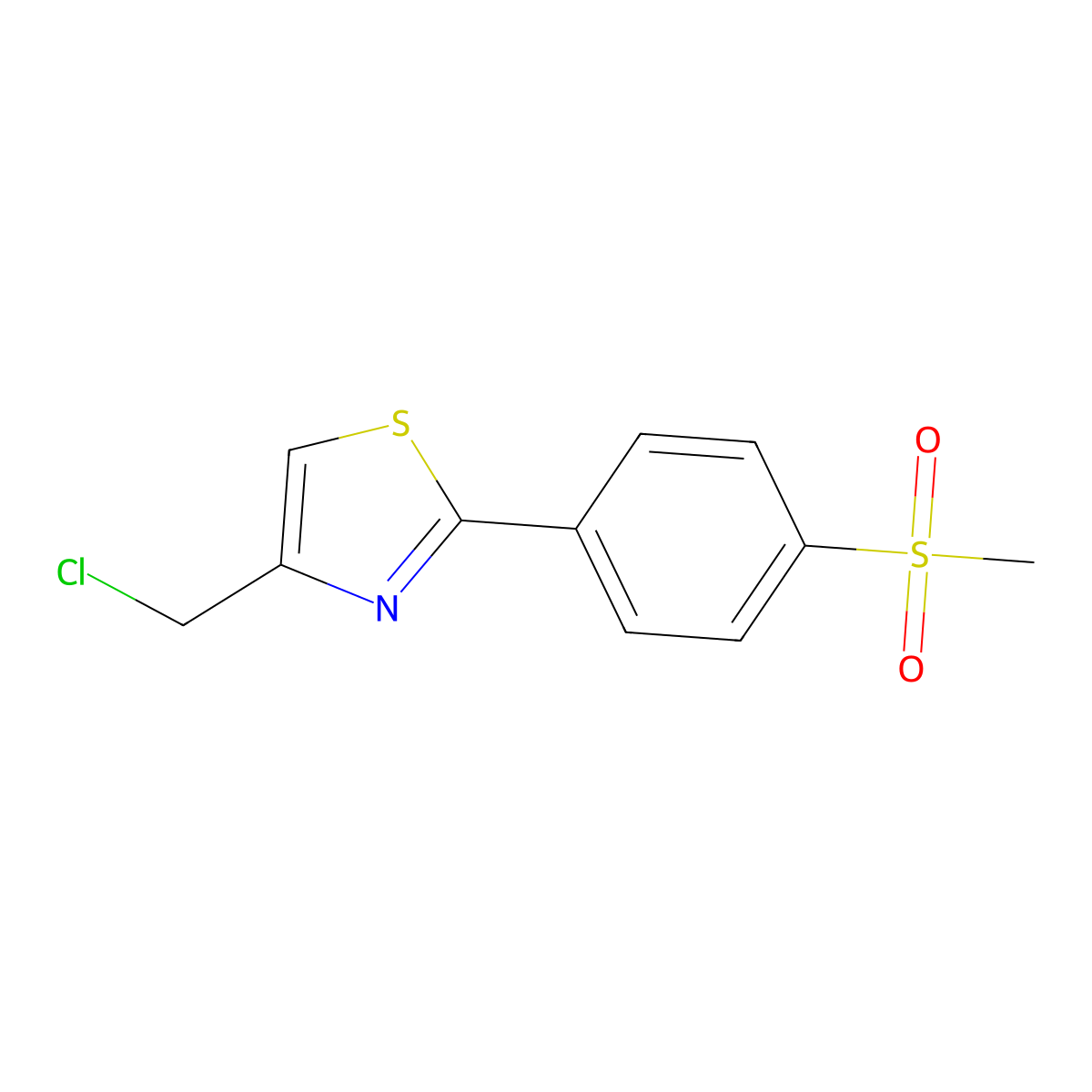 4-(Chloromethyl)-2-(4-methanesulfonylphenyl)-1,3-thiazole molecular structure, CAS 1258641-29-0