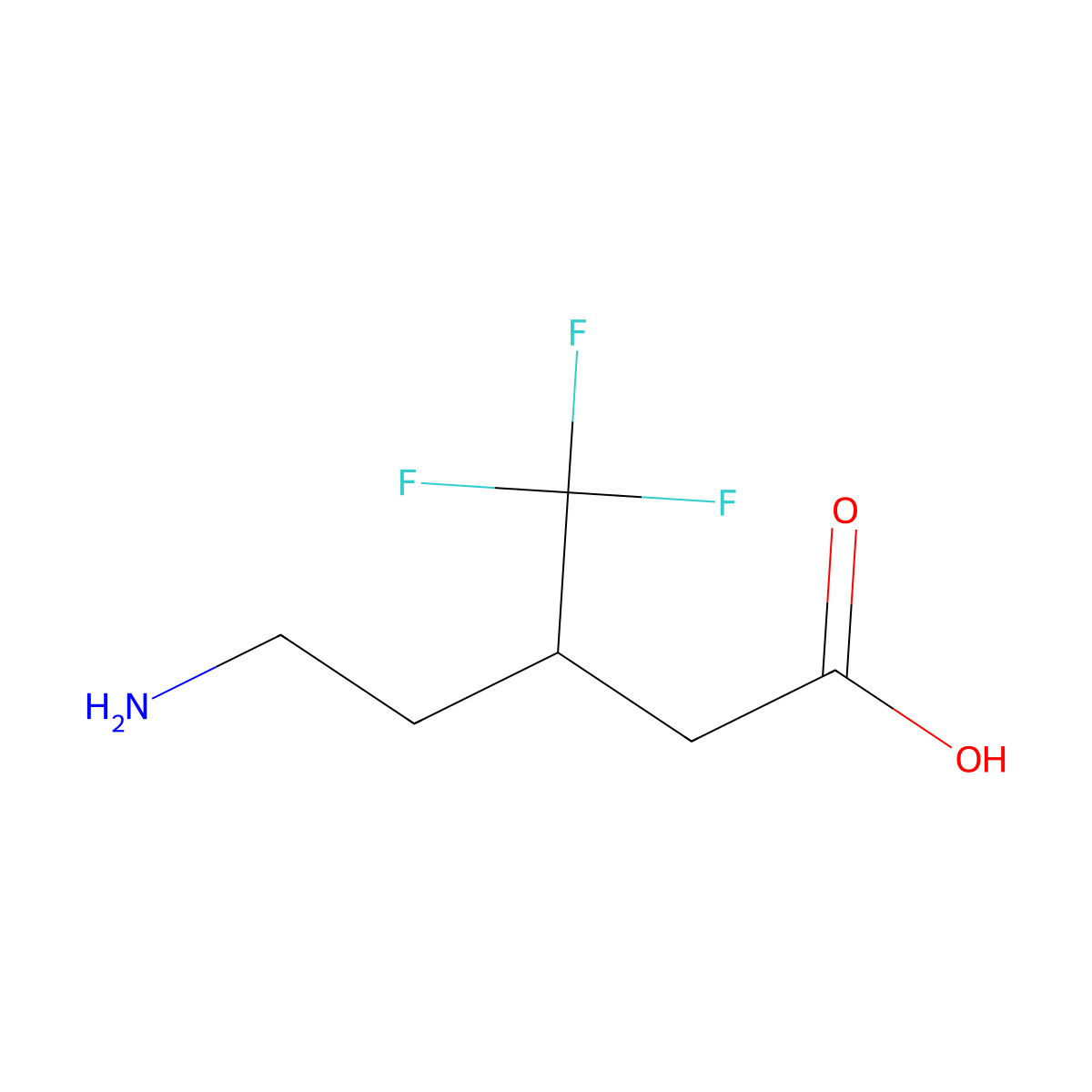 5-Amino-3-(trifluoromethyl)pentanoic acid molecular structure, CAS 1258641-34-7
