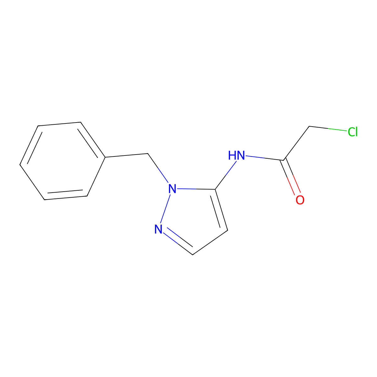 N-(1-benzyl-1H-pyrazol-5-yl)-2-chloroacetamide molecular structure, CAS 1258641-39-2