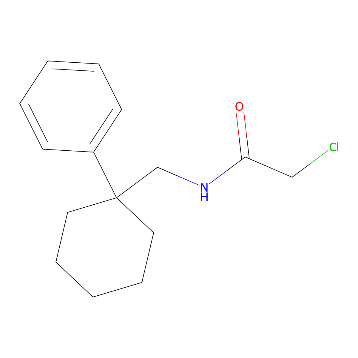 2-chloro-N-[(1-phenylcyclohexyl)methyl]acetamide molecular structure, CAS 1258641-40-5