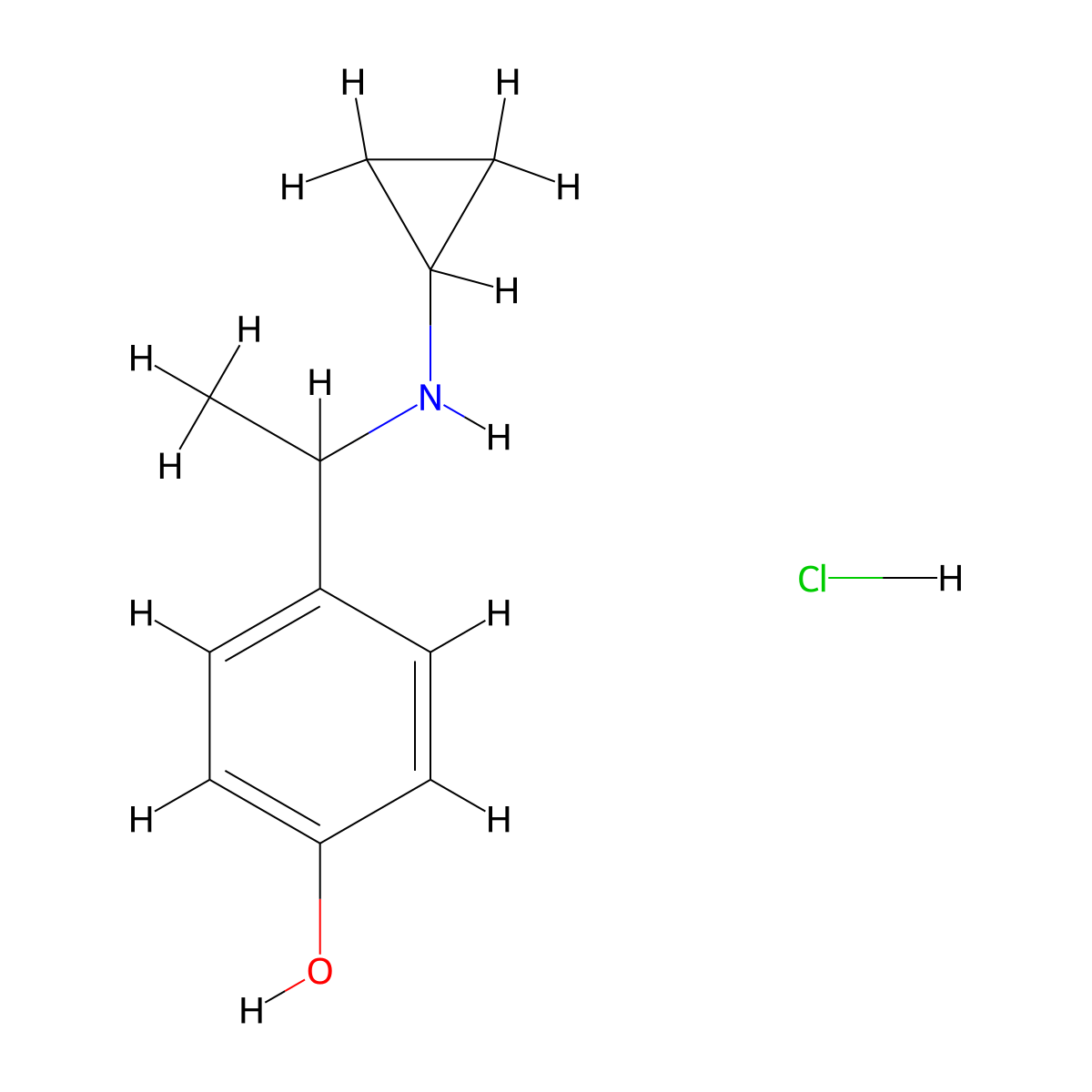 4-[1-(Cyclopropylamino)ethyl]phenol hydrochloride molecular structure, CAS 1258641-43-8