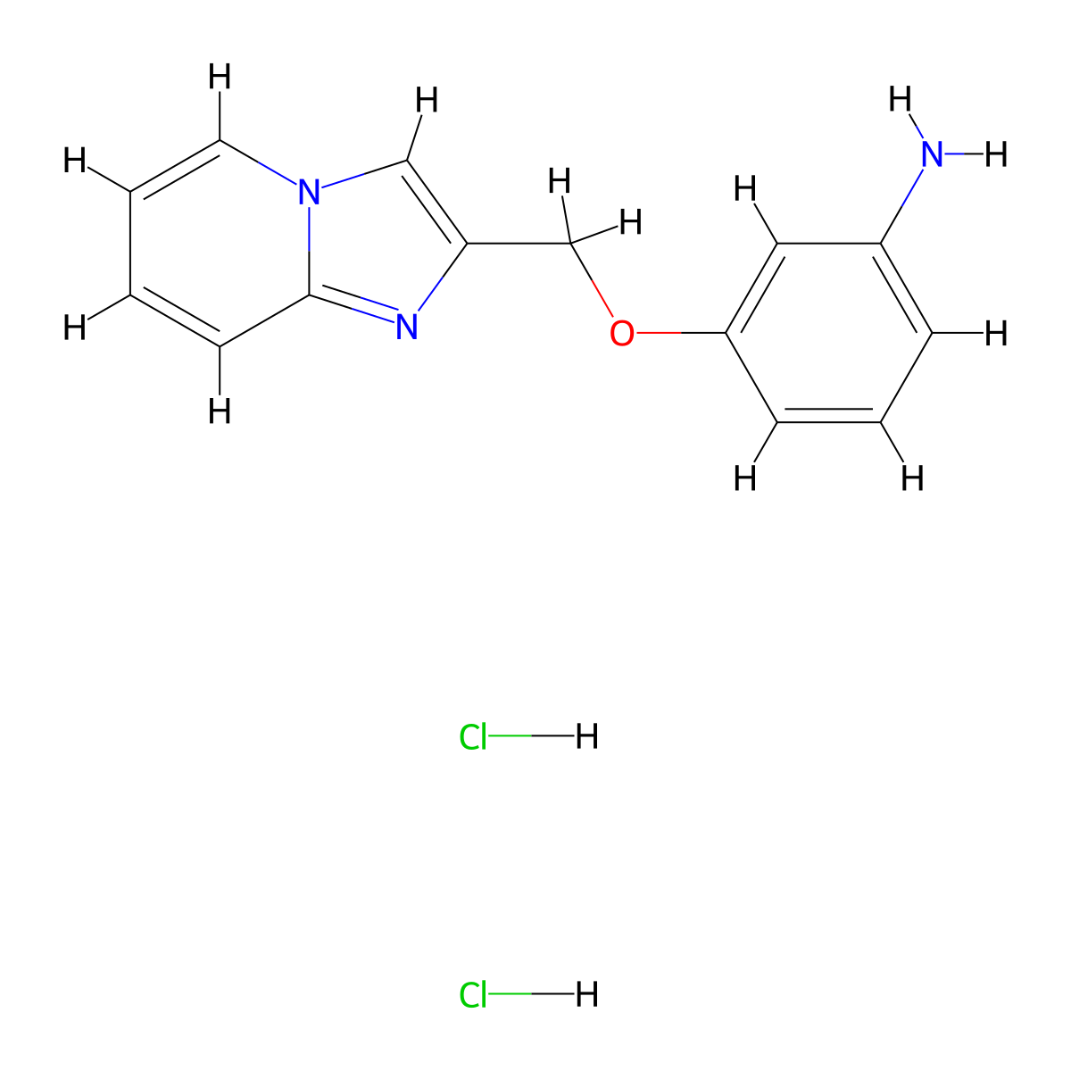 3-{Imidazo[1,2-a]pyridin-2-ylmethoxy}aniline dihydrochloride molecular structure, CAS 1258641-44-9