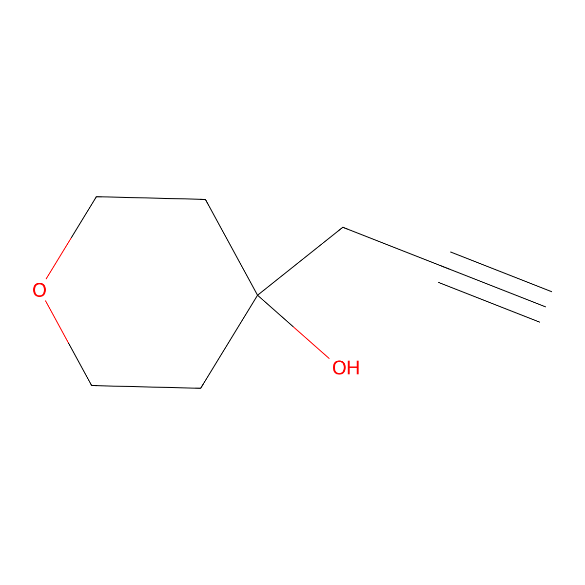4-(Prop-2-yn-1-yl)oxan-4-ol molecular structure, CAS 1258641-47-2