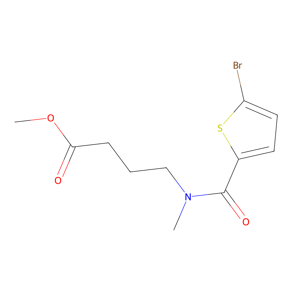 Methyl 4-(5-bromo-n-methylthiophene-2-carboxamido)butanoate molecular structure, CAS 1258646-34-2