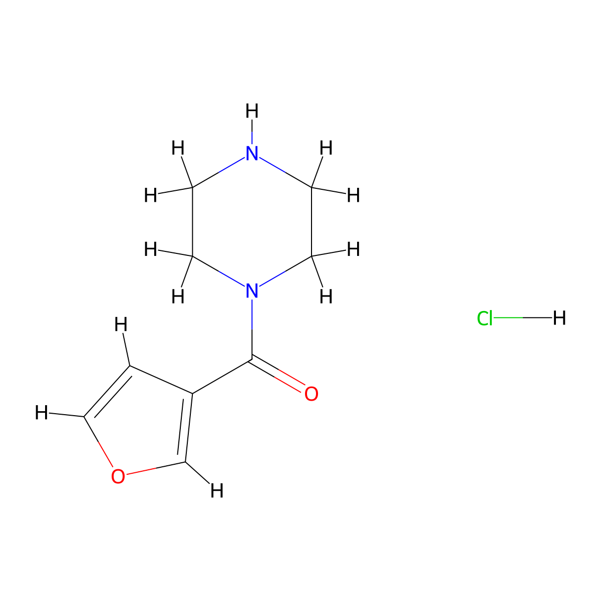 1-(Furan-3-carbonyl)piperazine hydrochloride molecular structure, CAS 1258649-51-2