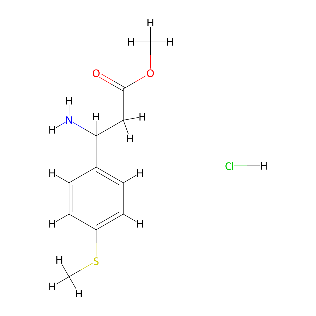 Methyl 3-amino-3-[4-(methylsulfanyl)phenyl]propanoate hydrochloride molecular structure, CAS 1258649-52-3