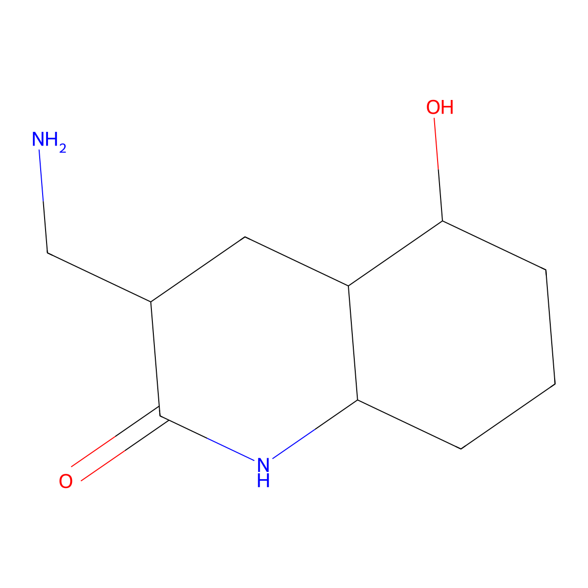 3-(Aminomethyl)-5-hydroxy-decahydroquinolin-2-one molecular structure, CAS 1258649-54-5