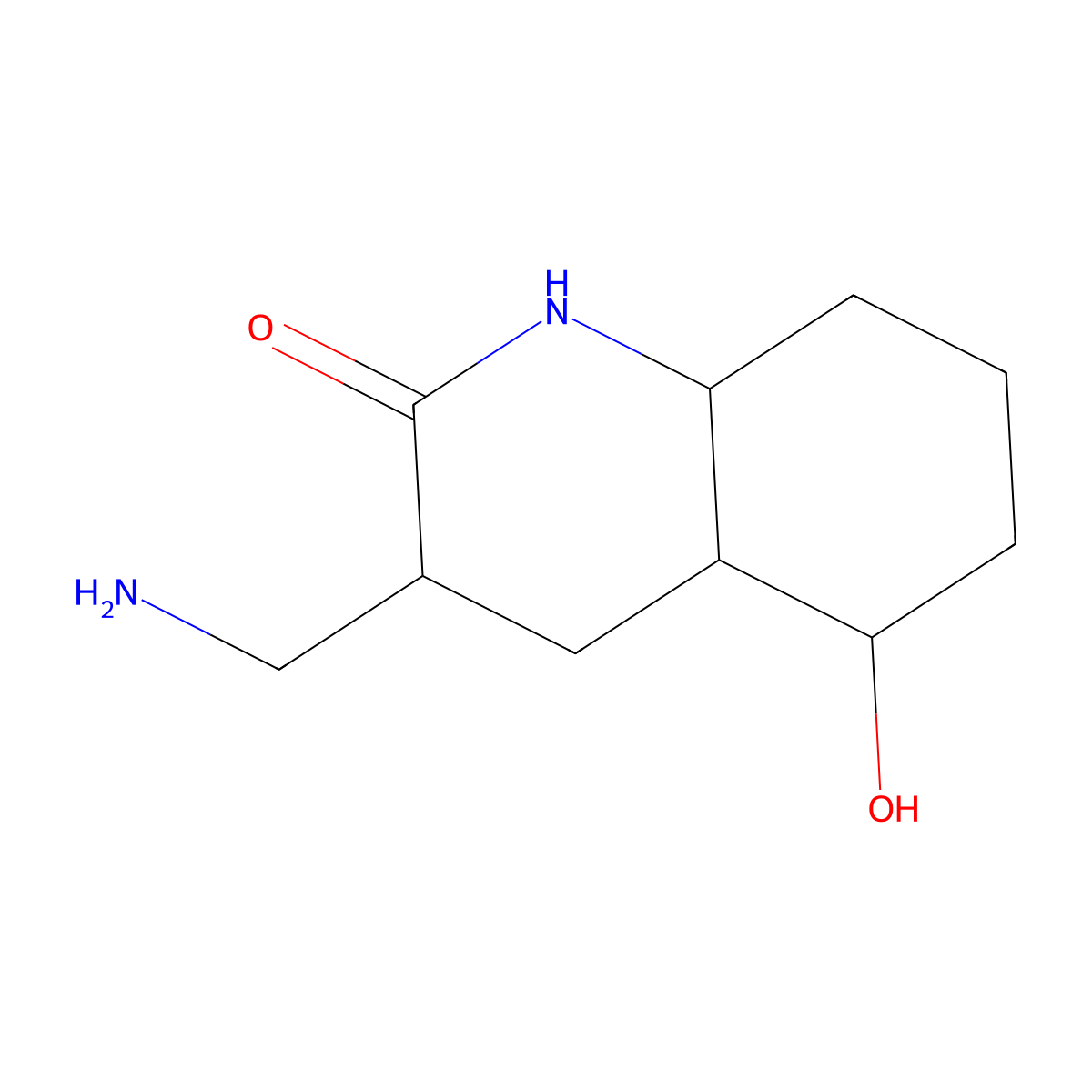 3-(Aminomethyl)-5-hydroxy-decahydroquinolin-2-one molecular structure, CAS 1258649-54-5