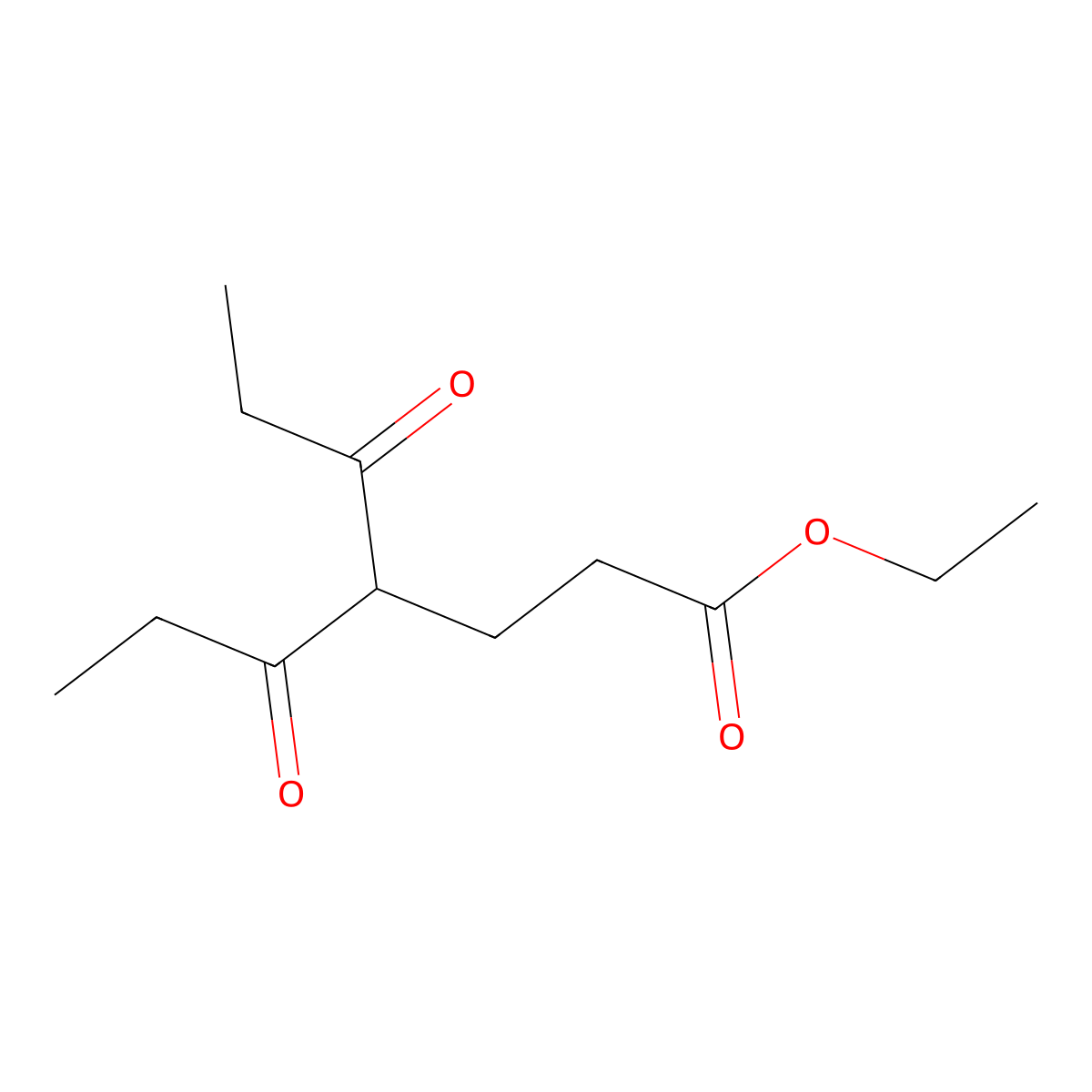 Ethyl 5-oxo-4-propanoylheptanoate molecular structure, CAS 1258649-56-7