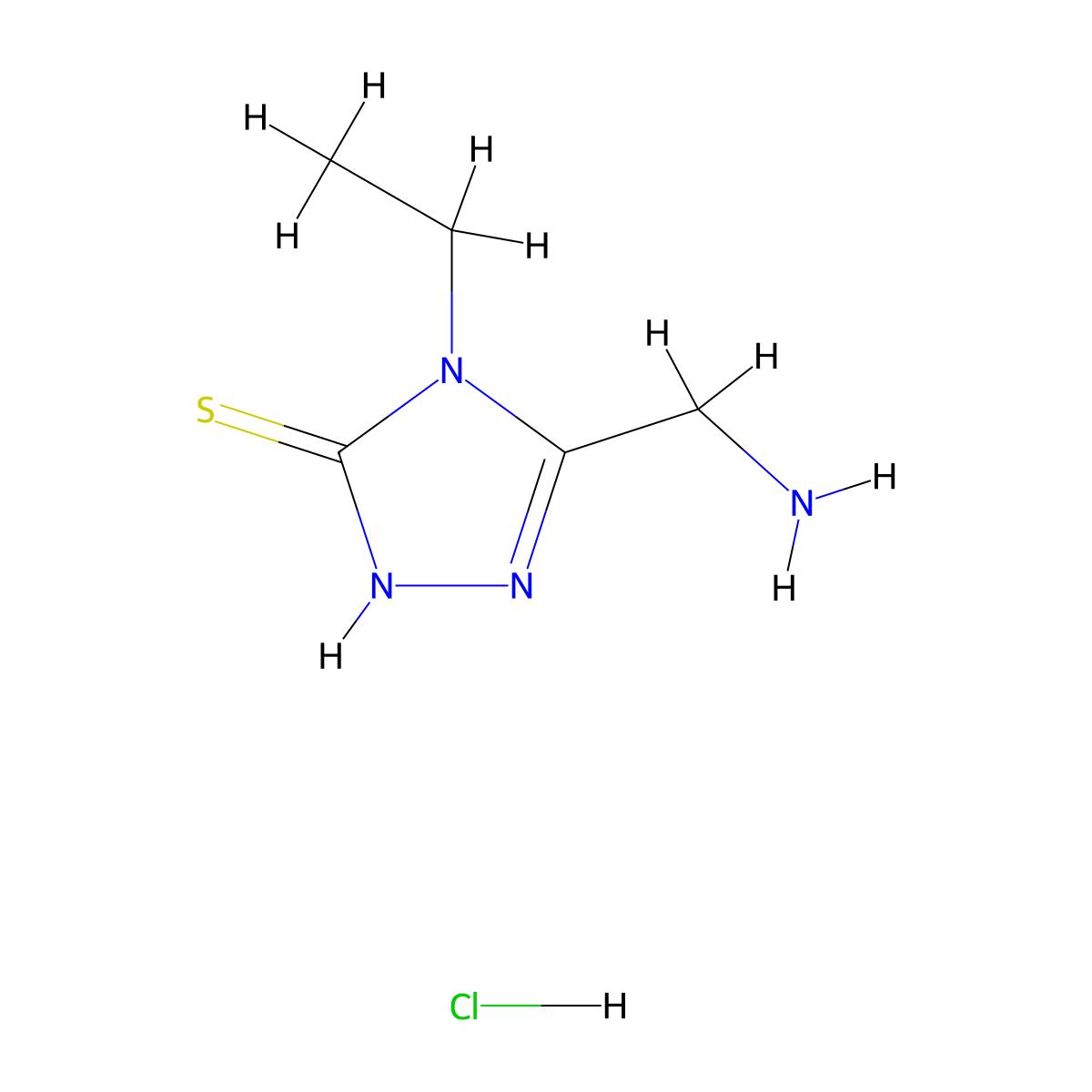 5-(aminomethyl)-4-ethyl-4H-1,2,4-triazole-3-thiol hydrochloride molecular structure, CAS 1258649-60-3