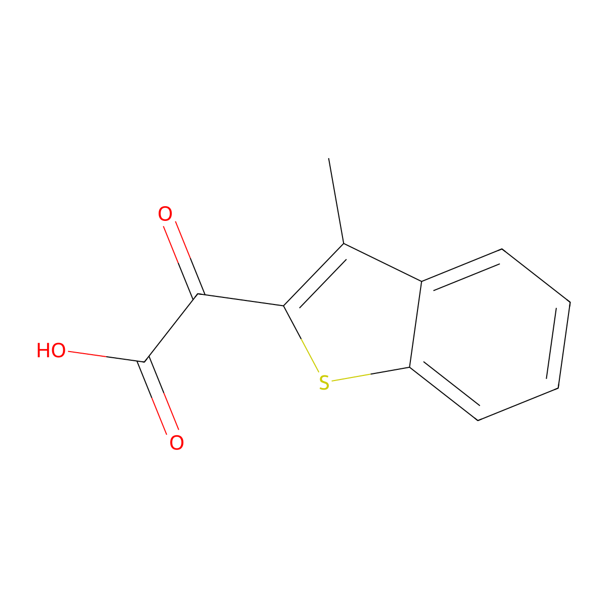 2-(3-Methyl-1-benzothiophen-2-yl)-2-oxoacetic acid molecular structure, CAS 1258649-68-1