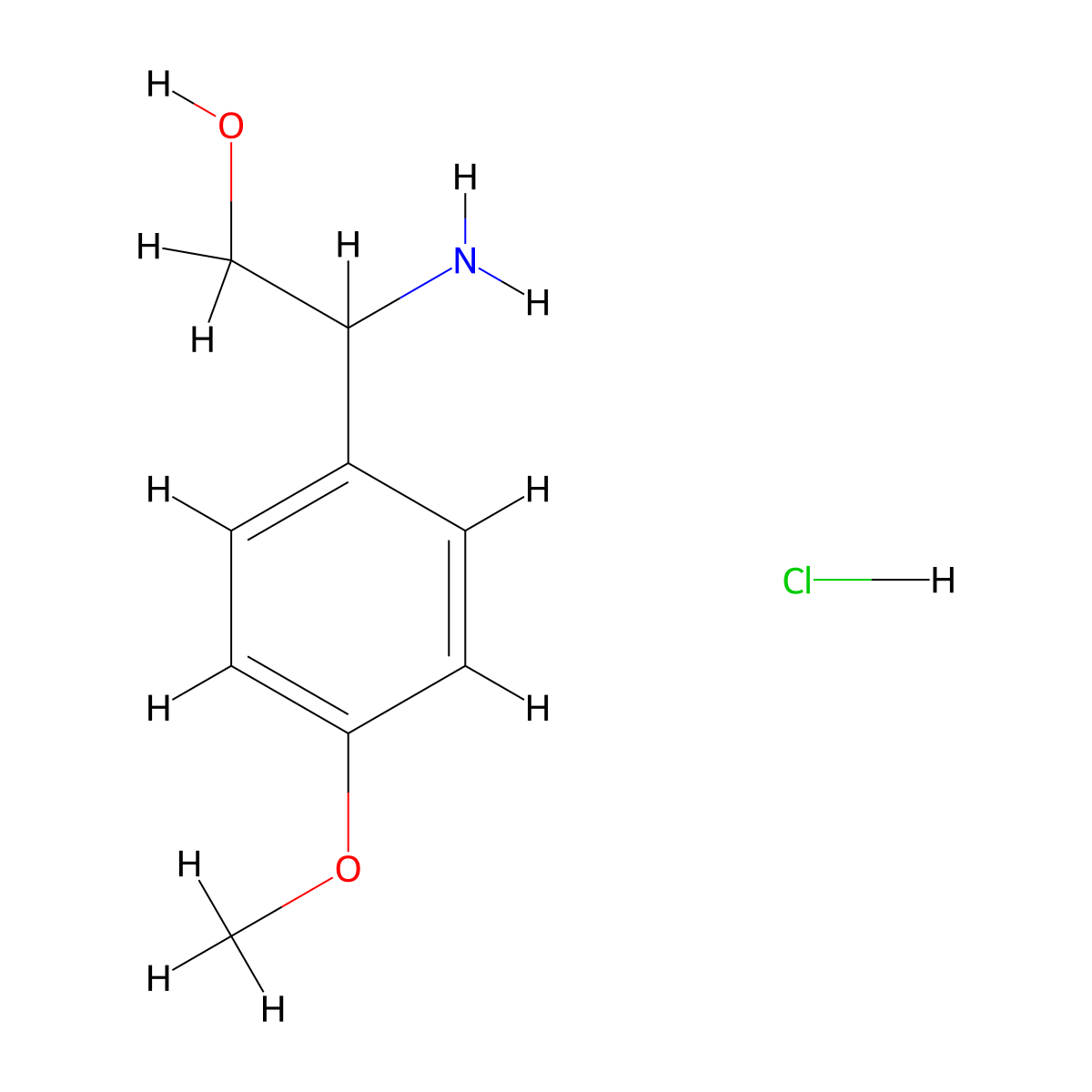 2-Amino-2-(4-methoxyphenyl)ethan-1-ol hydrochloride molecular structure, CAS 1258649-69-2