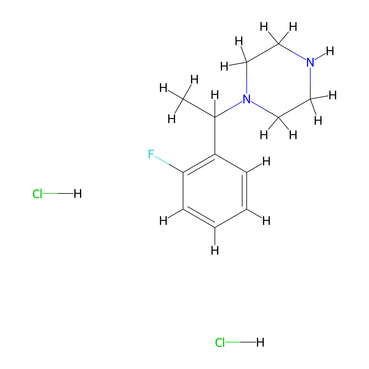 1-(1-(2-Fluorophenyl)ethyl)piperazine dihydrochloride molecular structure, CAS 1258649-78-3