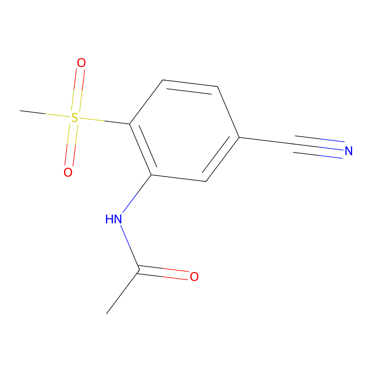 N-(5-cyano-2-methanesulfonylphenyl)acetamide molecular structure, CAS 1258649-82-9