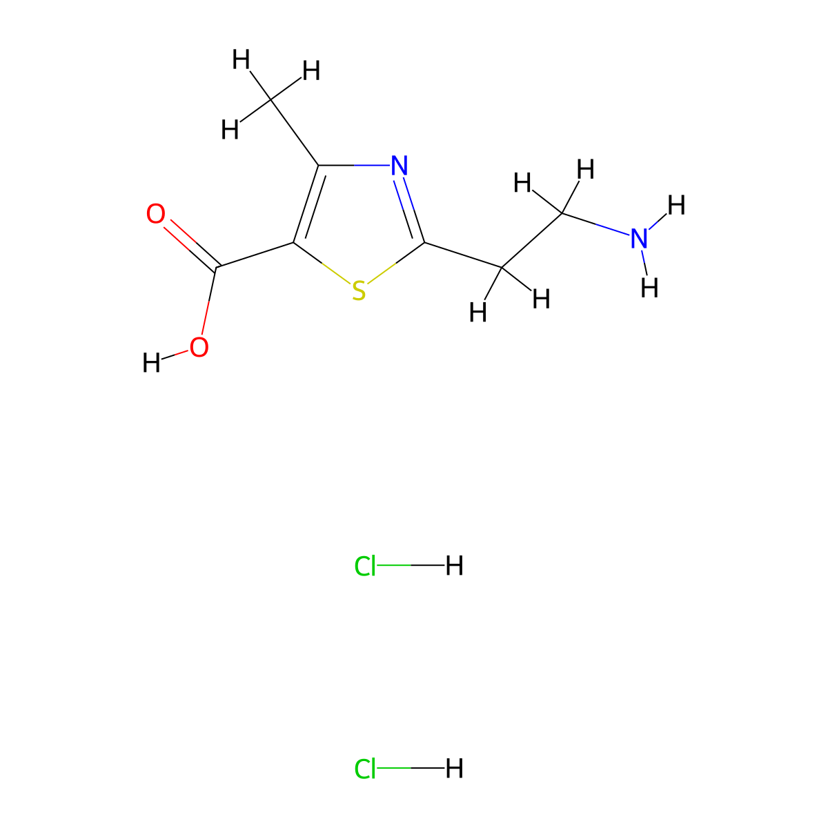 2-(2-Aminoethyl)-4-methyl-1,3-thiazole-5-carboxylic acid dihydrochloride molecular structure, CAS 1258649-83-0