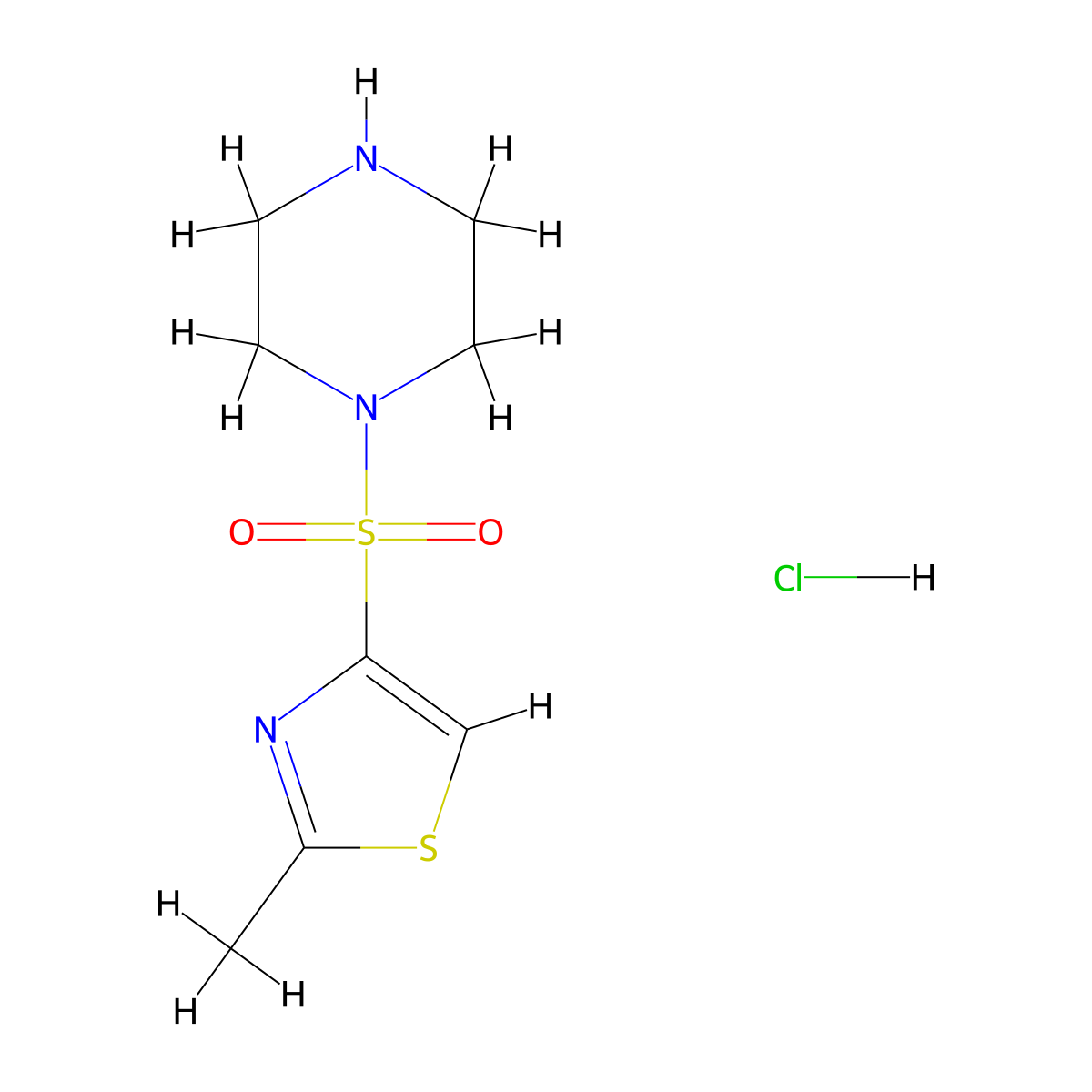 1-[(2-Methyl-1,3-thiazol-4-yl)sulfonyl]piperazine hydrochloride molecular structure, CAS 1258649-88-5