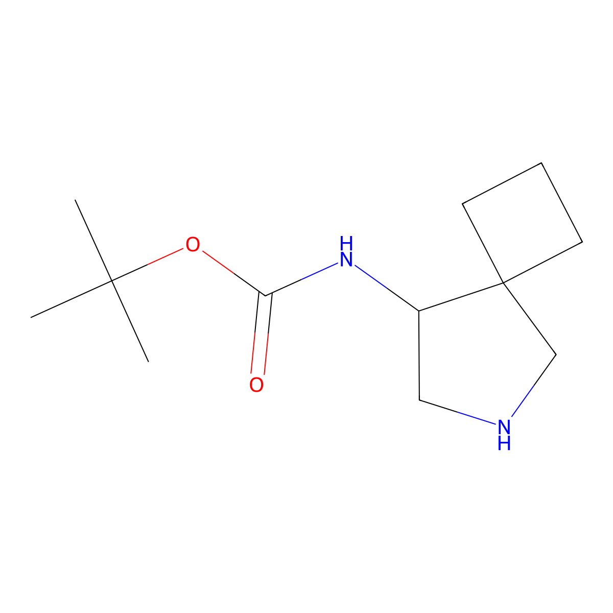tert-butyl N-{6-azaspiro[3.4]octan-8-yl}carbamate molecular structure, CAS 1258649-89-6