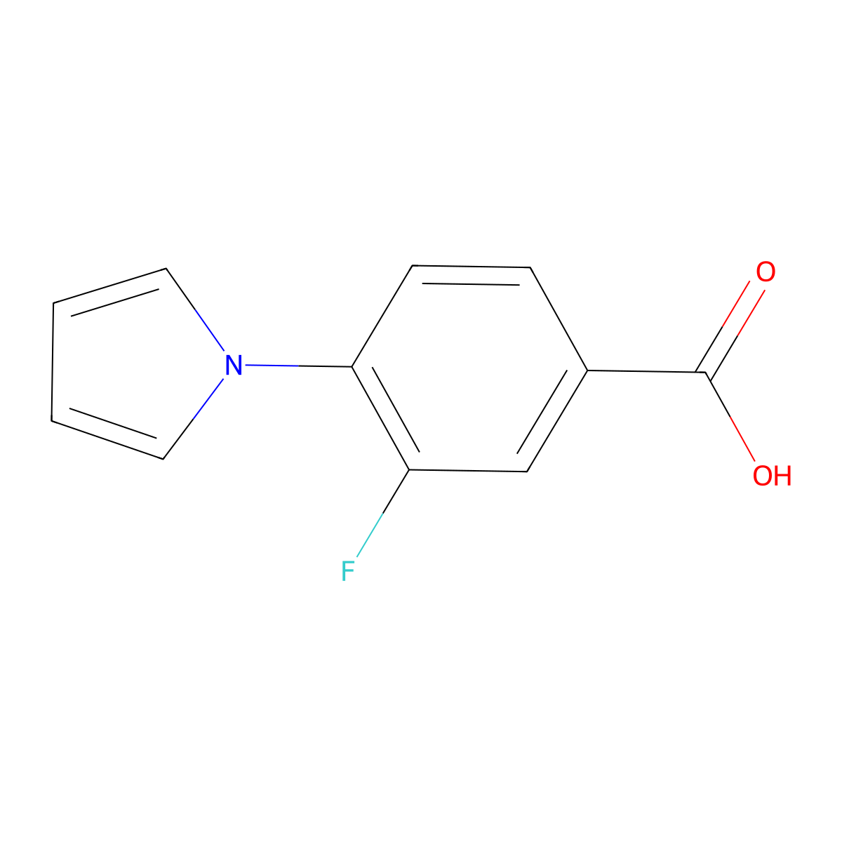 3-fluoro-4-(1H-pyrrol-1-yl)benzoic acid molecular structure, CAS 1258649-91-0