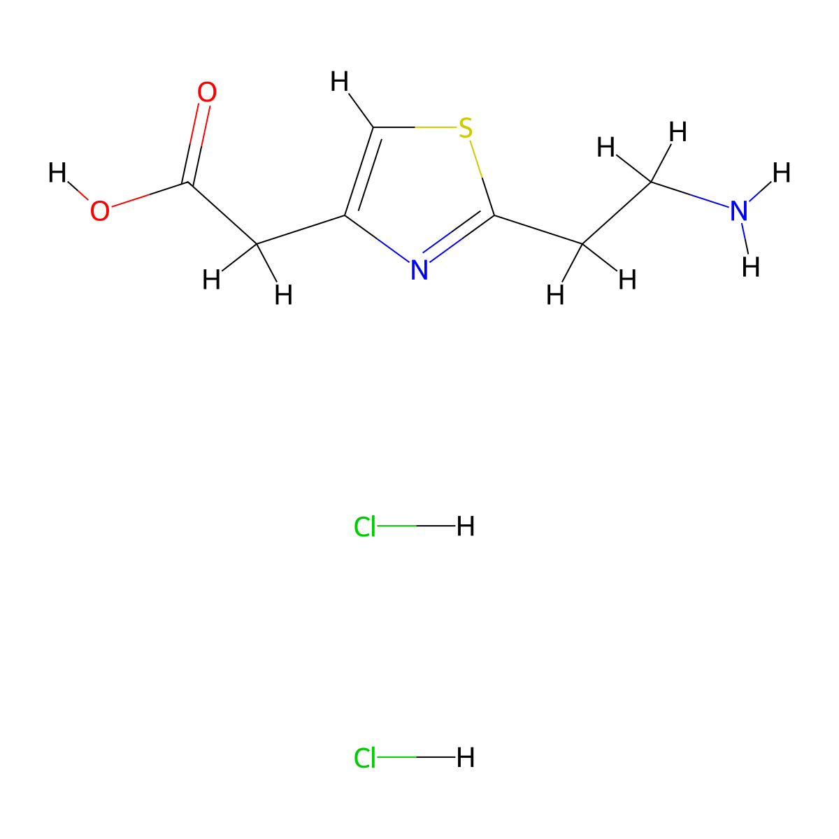 2-[2-(2-Aminoethyl)-1,3-thiazol-4-yl]acetic acid dihydrochloride molecular structure, CAS 1258649-92-1