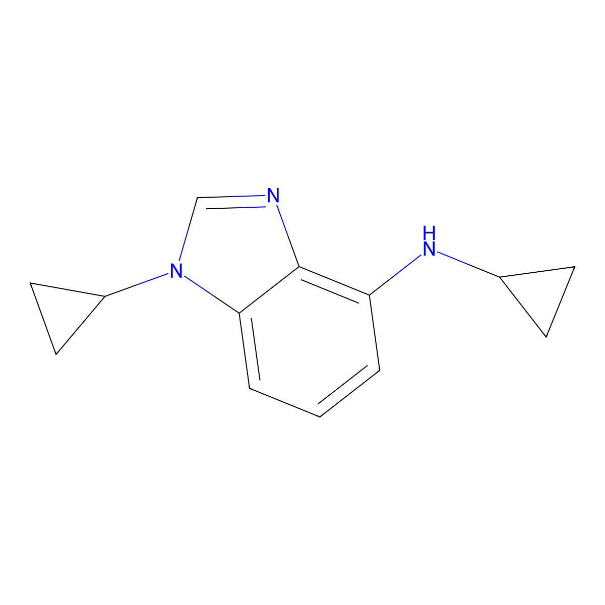 N,1-dicyclopropyl-1H-1,3-benzodiazol-4-amine molecular structure, CAS 1258649-97-6