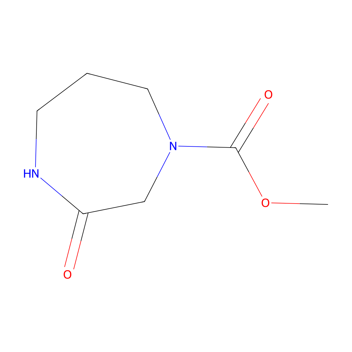 Methyl 3-oxo-1,4-diazepane-1-carboxylate molecular structure, CAS 1258649-98-7