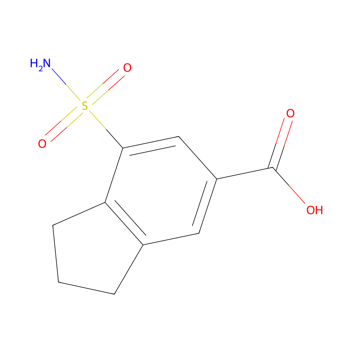 7-sulfamoyl-2,3-dihydro-1H-indene-5-carboxylic acid molecular structure, CAS 1258649-99-8