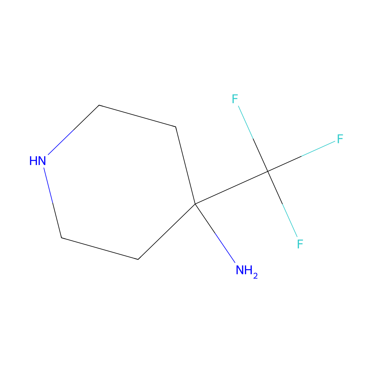 4-(Trifluoromethyl)piperidin-4-amine molecular structure, CAS 1258650-01-9