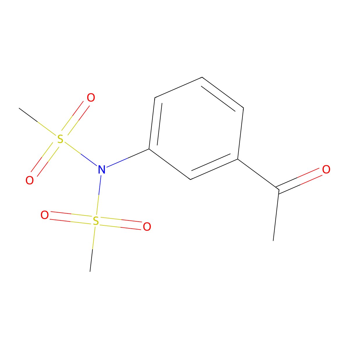 N-(3-acetylphenyl)-N-methanesulfonylmethanesulfonamide molecular structure, CAS 1258650-02-0