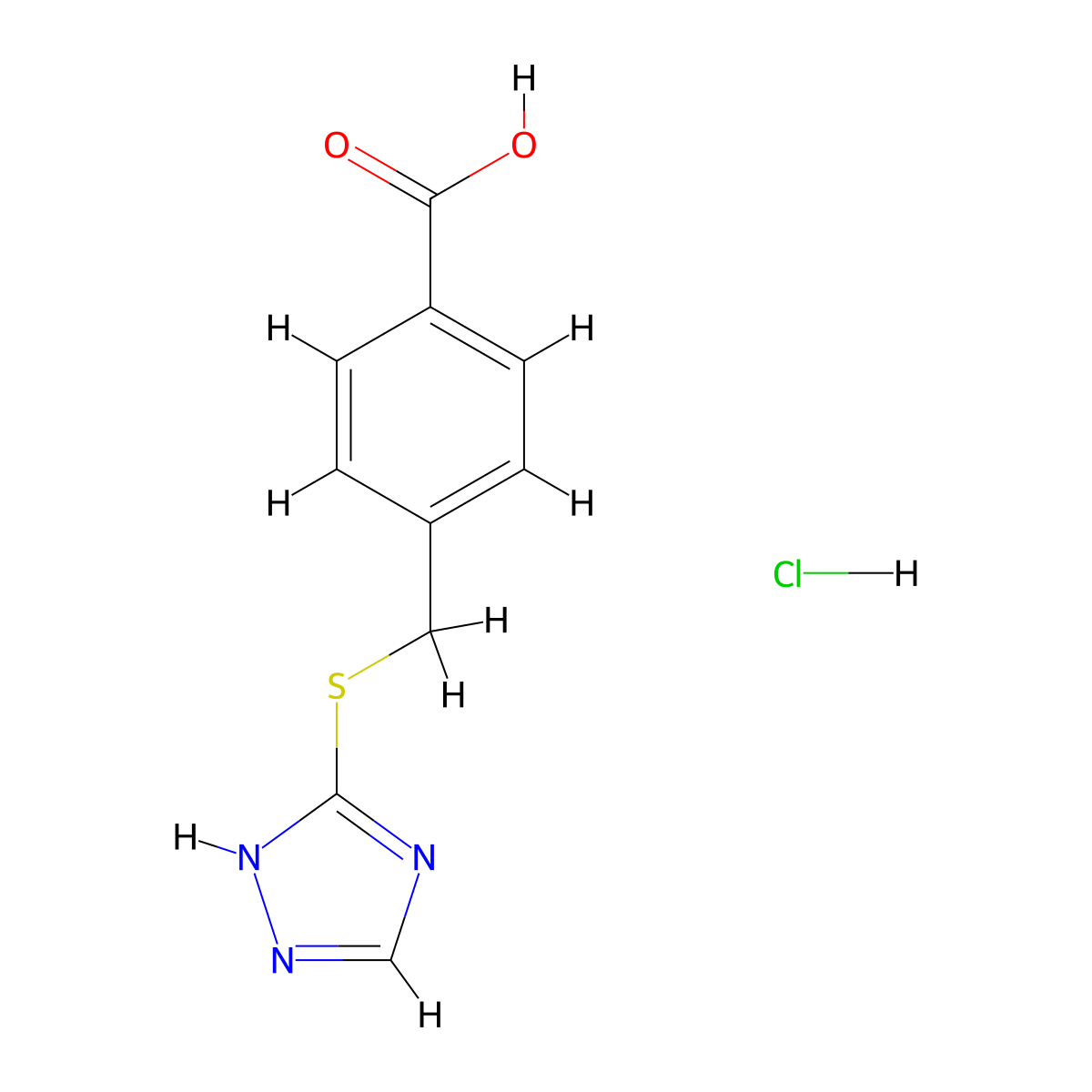 4-[(4H-1,2,4-triazol-3-ylsulfanyl)methyl]benzoic acid hydrochloride molecular structure, CAS 1258650-03-1