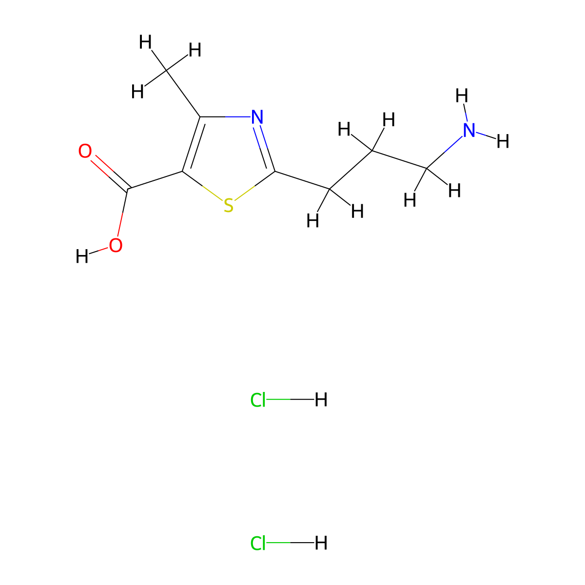 2-(3-Aminopropyl)-4-methyl-1,3-thiazole-5-carboxylic acid dihydrochloride molecular structure, CAS 1258650-04-2