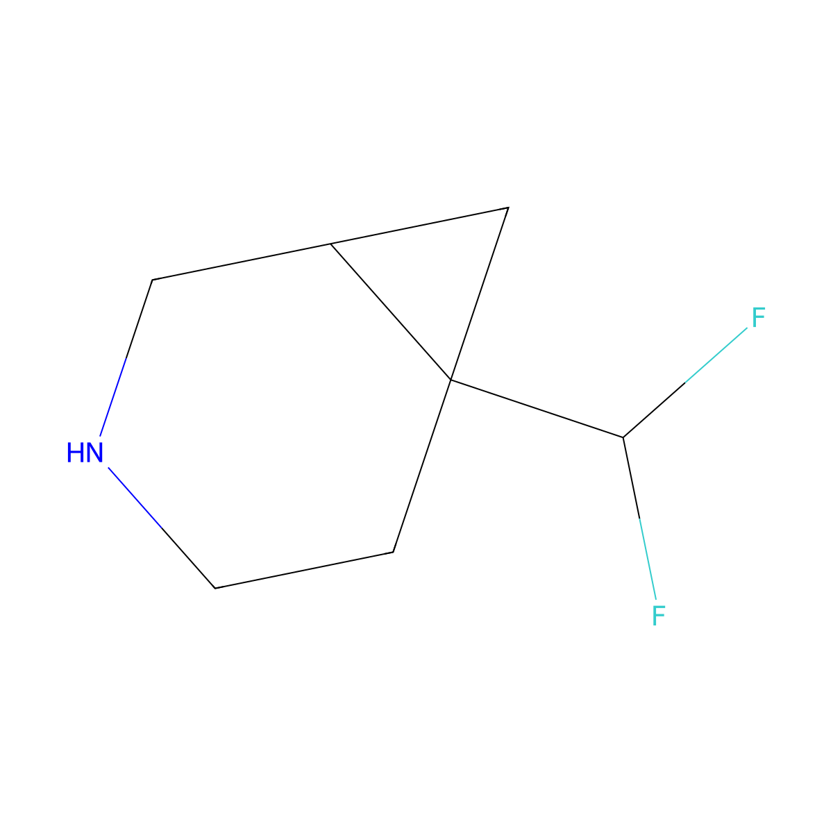 6-(Difluoromethyl)-3-azabicyclo[4.1.0]heptane molecular structure, CAS 1258650-06-4