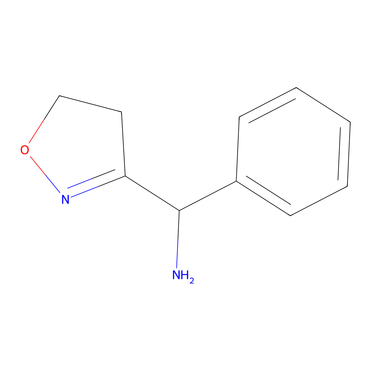 4,5-Dihydro-1,2-oxazol-3-yl(phenyl)methanamine molecular structure, CAS 1258650-09-7