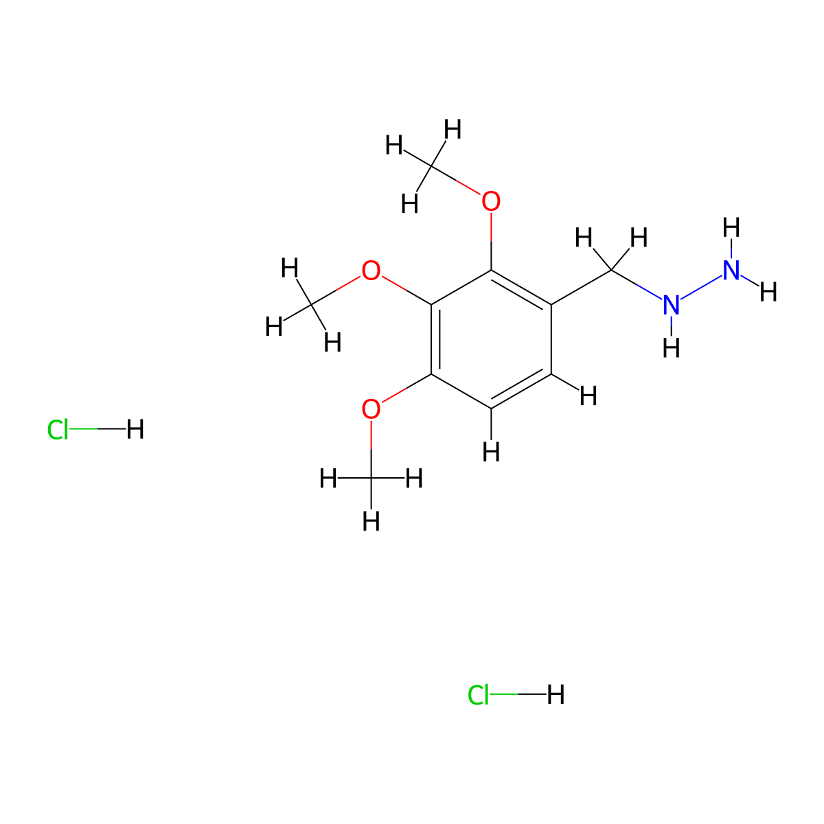 [(2,3,4-Trimethoxyphenyl)methyl]hydrazine dihydrochloride molecular structure, CAS 1258650-11-1
