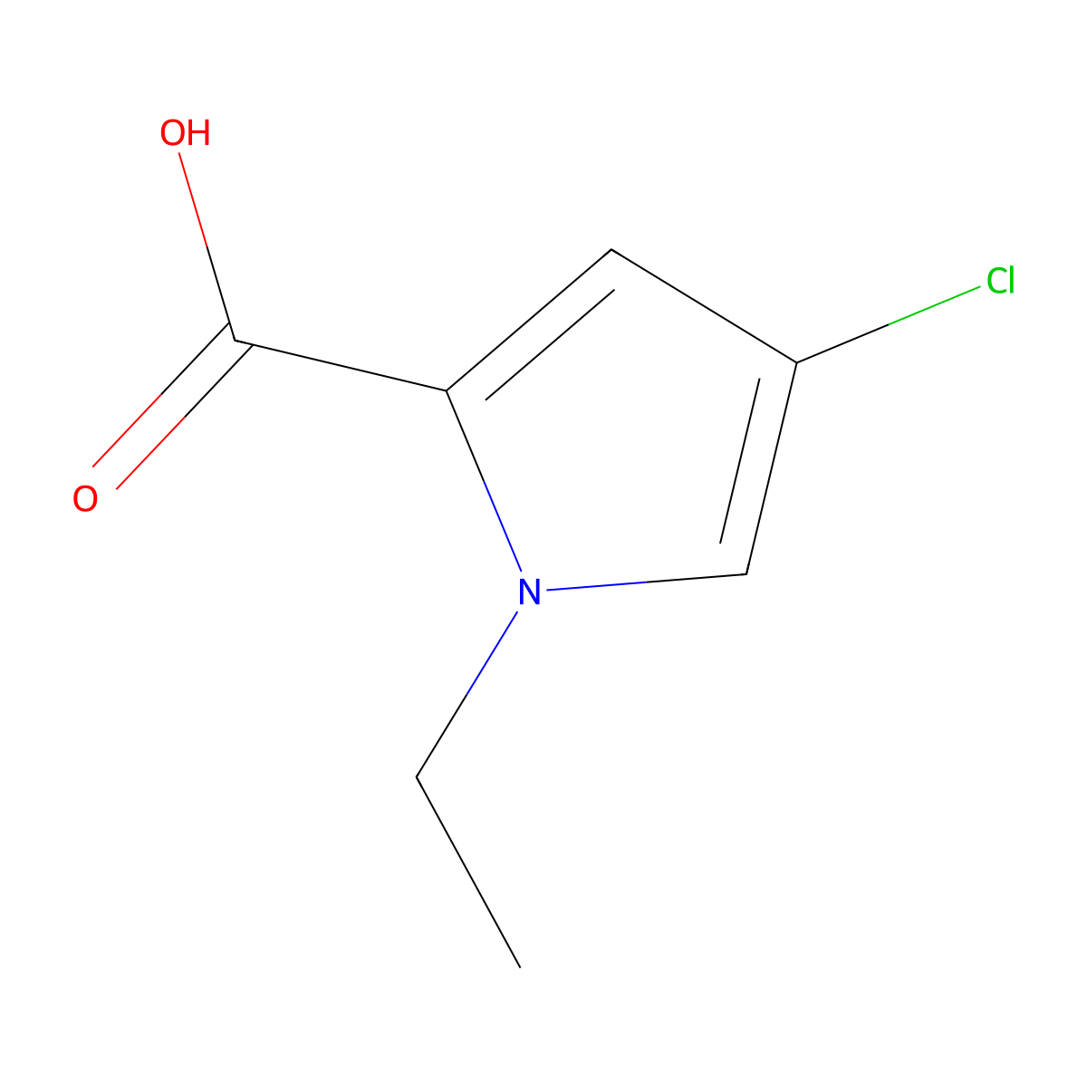 1H-Pyrrole-2-carboxylic acid, 4-chloro-1-ethyl- molecular structure, CAS 1258650-12-2
