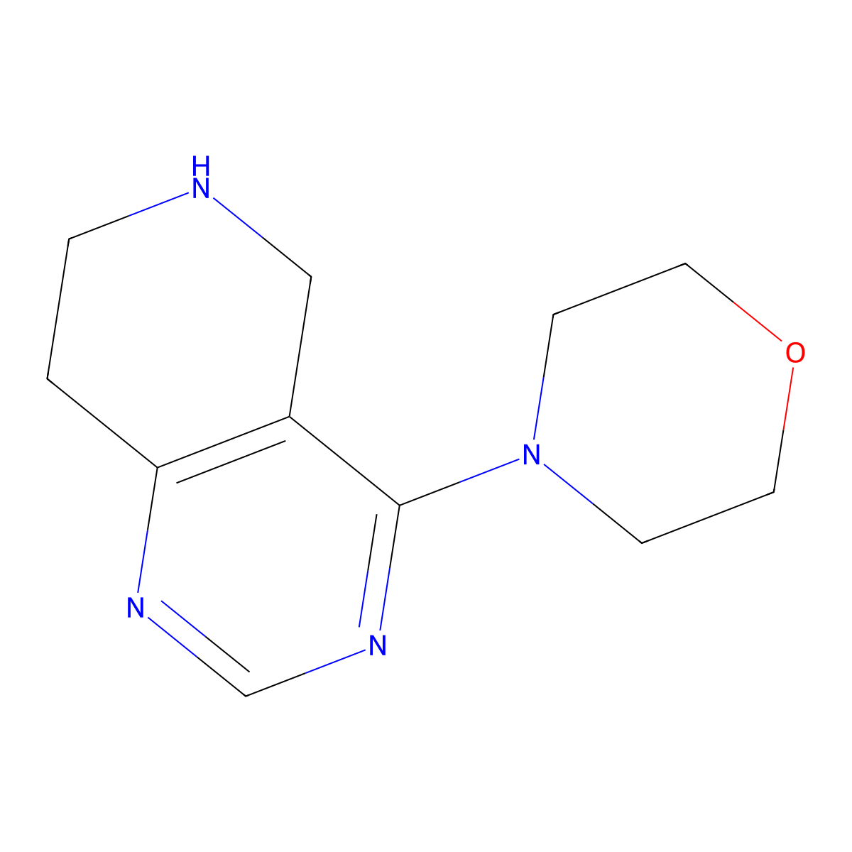 4-(5H,6H,7H,8H-pyrido(4,3-d)pyrimidin-4-yl)morpholine molecular structure, CAS 1258650-17-7