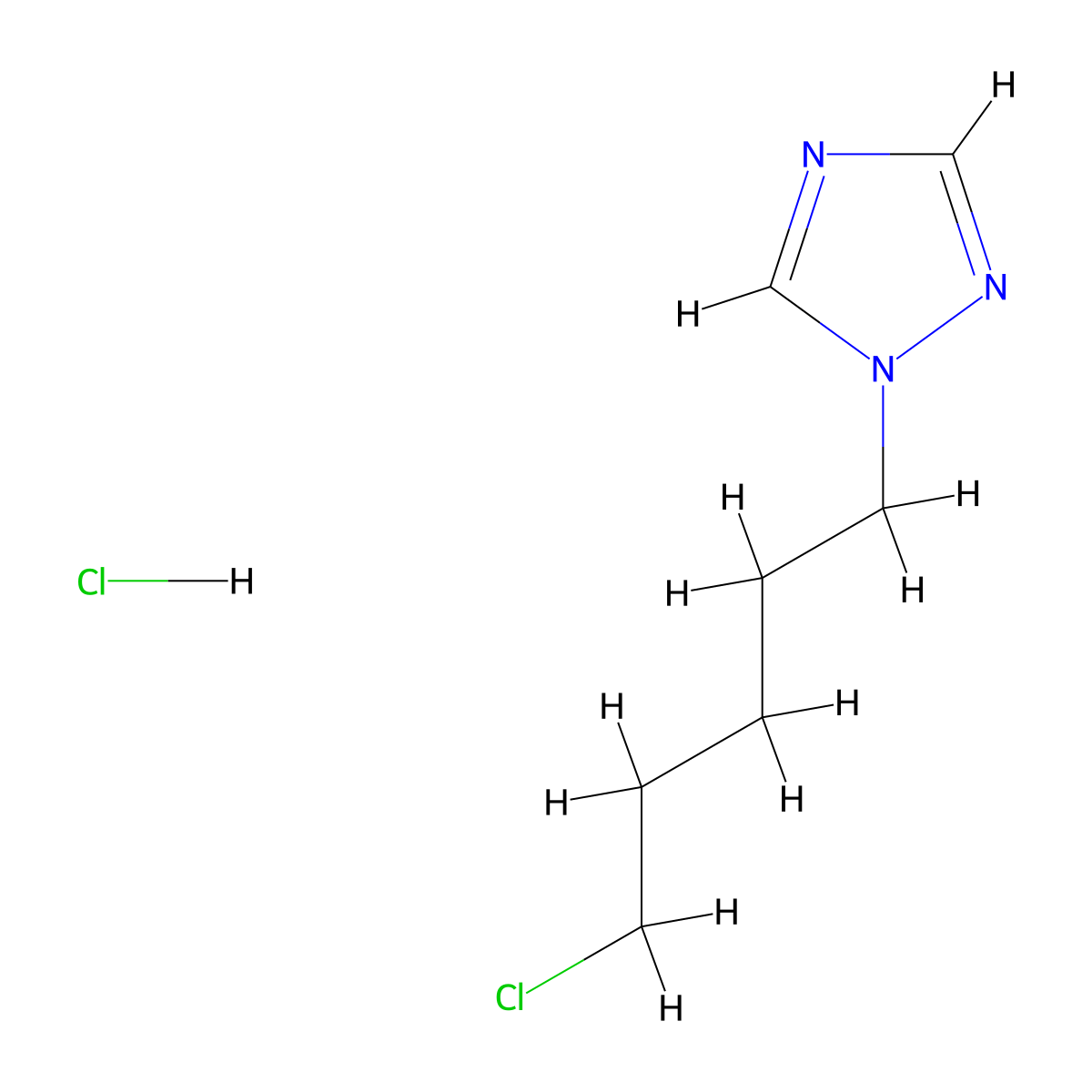 1-(5-chloropentyl)-1H-1,2,4-triazole hydrochloride molecular structure, CAS 1258650-18-8