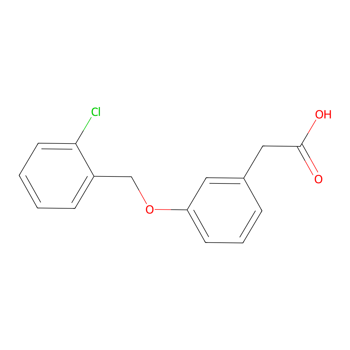 2-{3-[(2-Chlorophenyl)methoxy]phenyl}acetic acid molecular structure, CAS 1258650-20-2