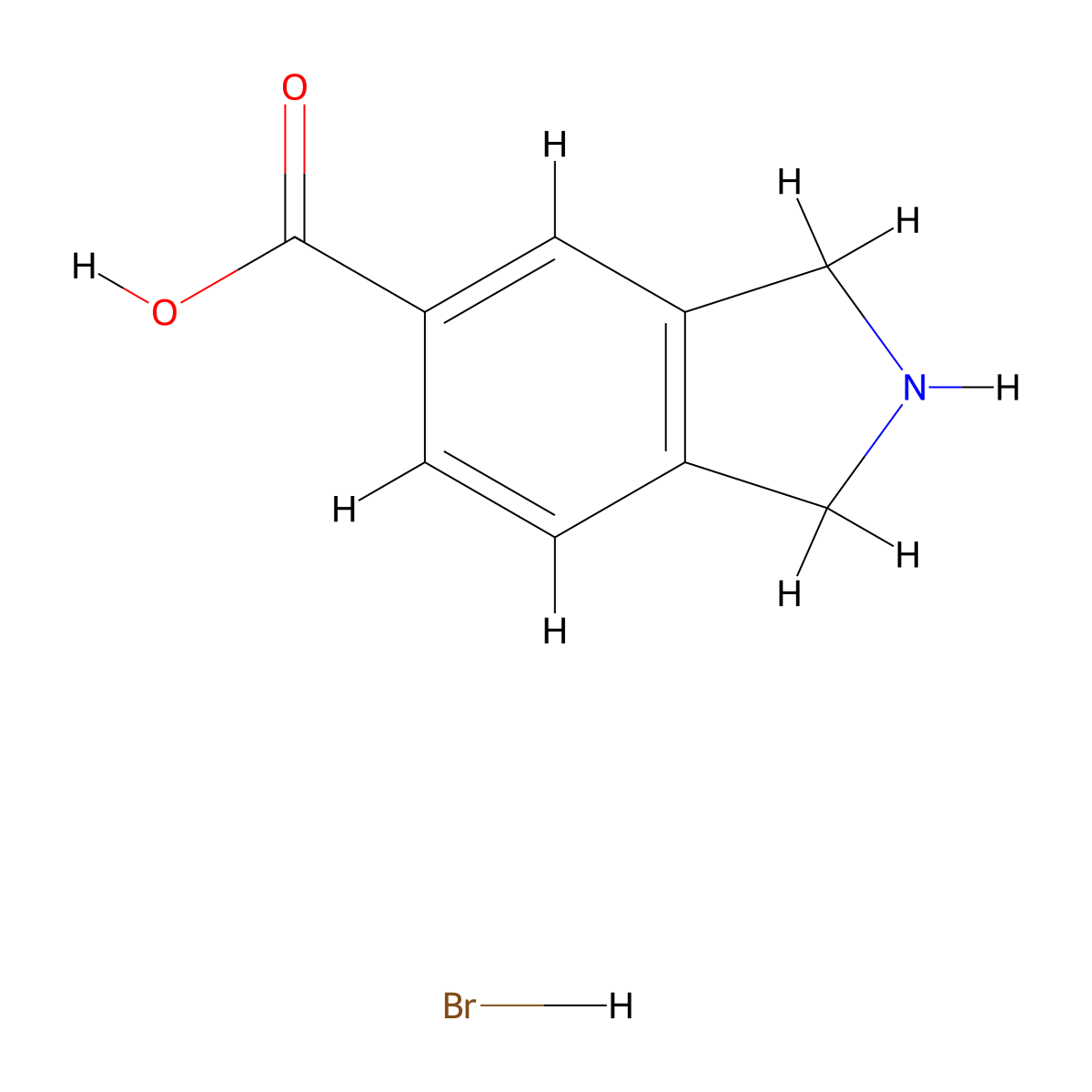 2,3-dihydro-1H-isoindole-5-carboxylic acid hydrobromide molecular structure, CAS 1258650-25-7