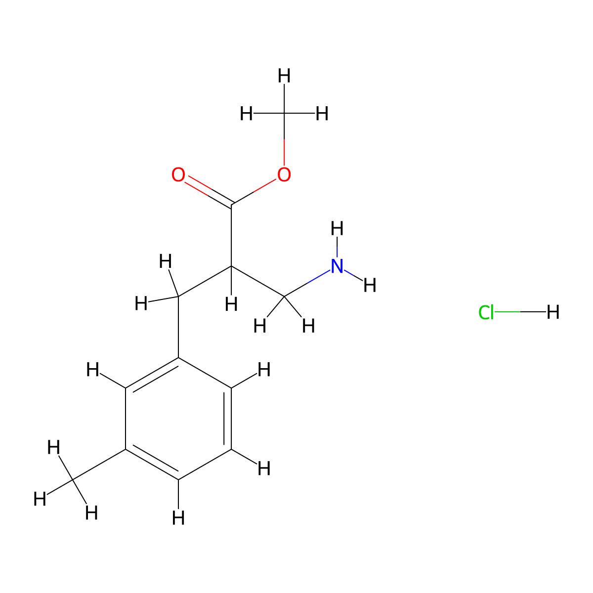 Methyl 3-amino-2-[(3-methylphenyl)methyl]propanoate hydrochloride molecular structure, CAS 1258650-26-8
