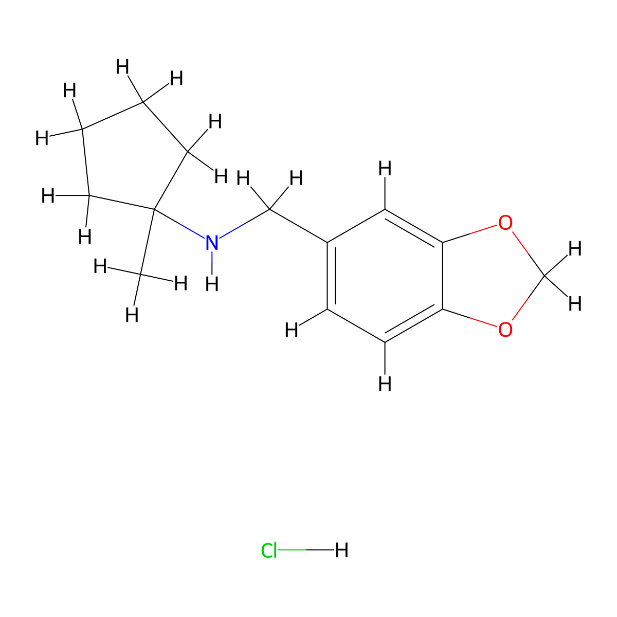 N-[(1,3-dioxaindan-5-yl)methyl]-1-methylcyclopentan-1-amine hydrochloride molecular structure, CAS 1258650-28-0