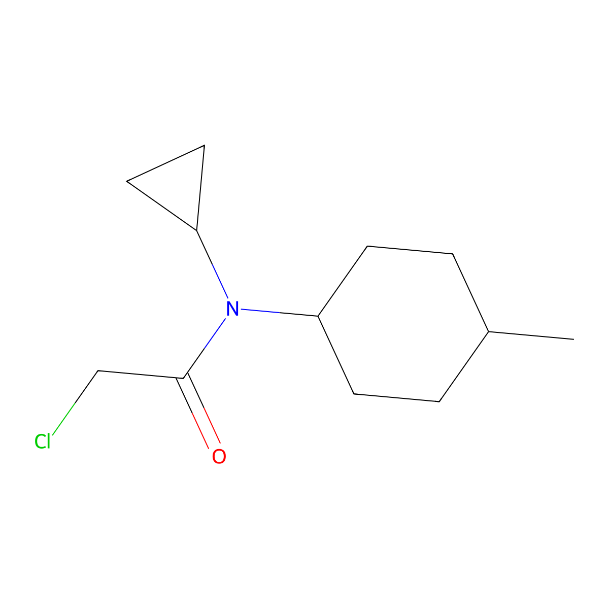 2-chloro-N-cyclopropyl-N-(4-methylcyclohexyl)acetamide molecular structure, CAS 1258650-29-1