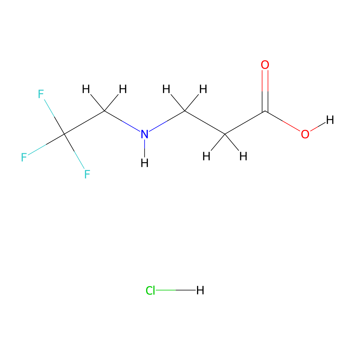 3-[(2,2,2-Trifluoroethyl)amino]propanoic acid hydrochloride molecular structure, CAS 1258650-35-9